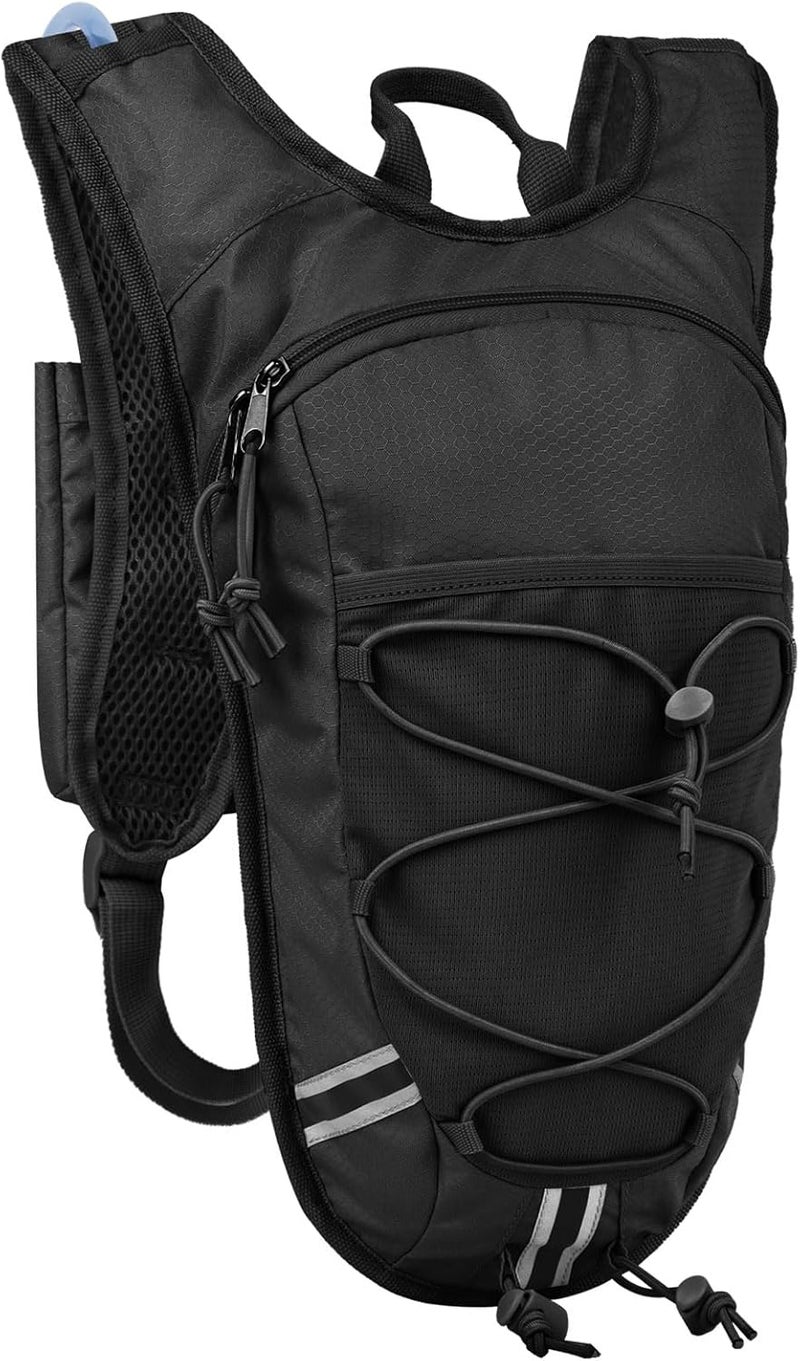 DEVONWIDE Lightweight Hydration Backpack 2L Water Bladder Pack for Running, Cycling, Hiking – Anti-Theft Water Backpack with Phone Holder, Trekking Pole Holder & Reflective Strips for Men & Women - Image 1
